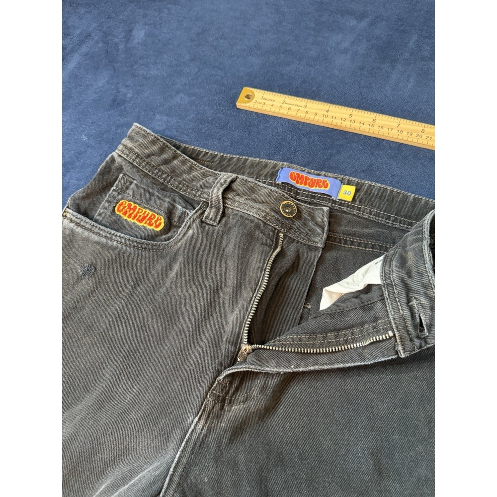 Empyre Washed Baggy Skate Jeans Mens 30x29 Dark Grey Relaxed Fit Denim